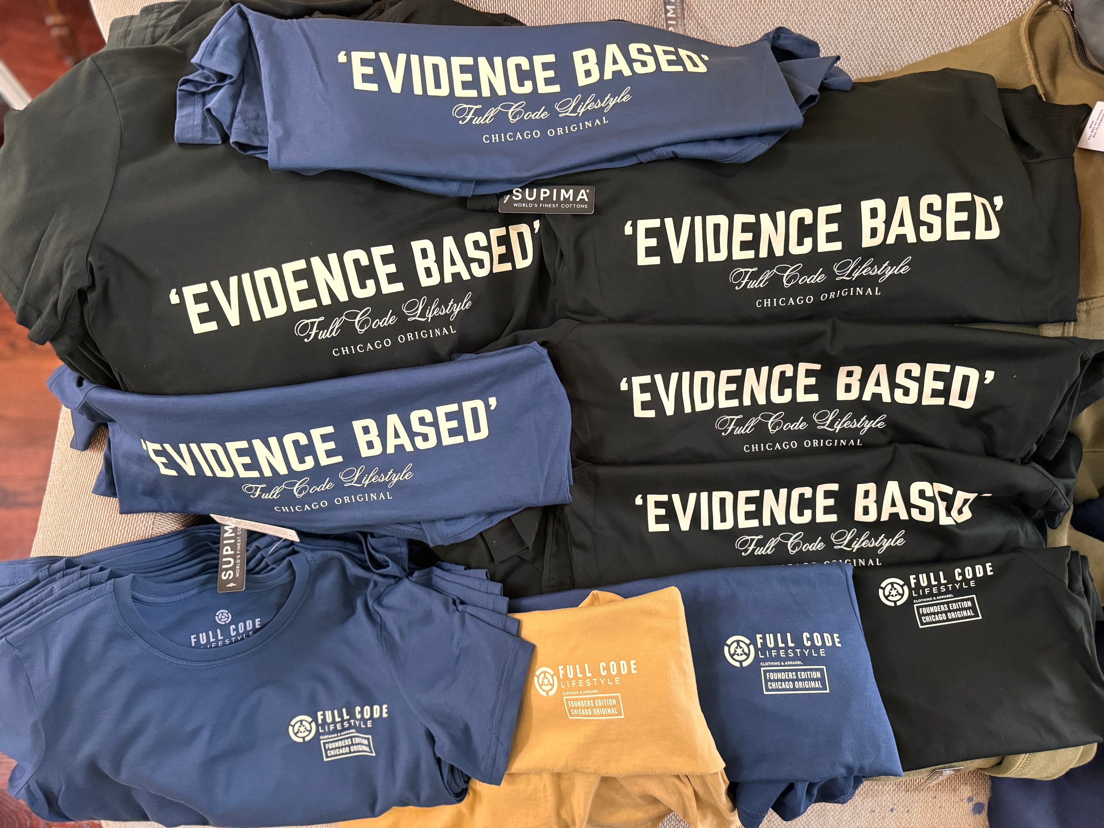 American Grown Supima Tee - Left FCL - Ocean Navy