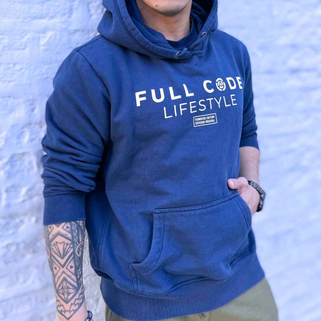 Organic Cotton Pullover Hoodie - Ocean Navy