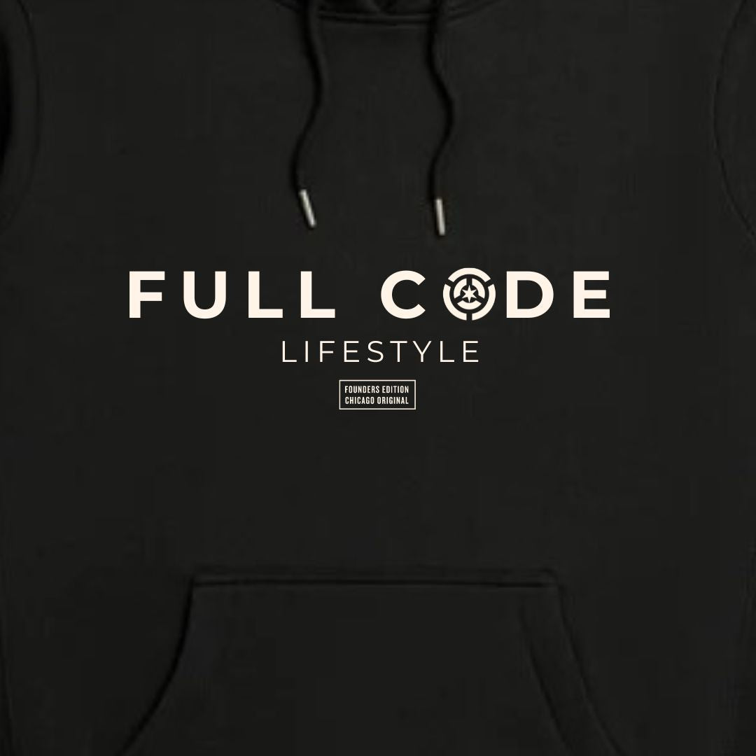 Organic Cotton Pullover Hoodie - Black